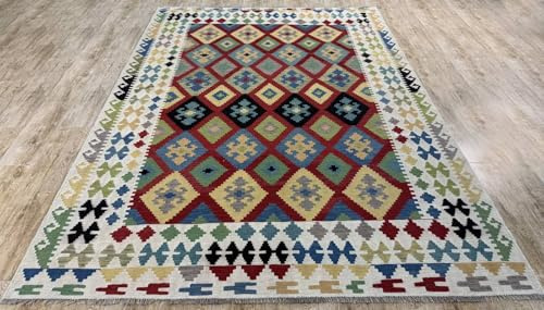 Rug Studios Teppich KELIM ORIGINAL | Farbe: Multi | Größe: 205 x 292 cm | orientalisch | gemustert | Vintagedesign | glamourös | Klassisch | Landhaus | Vintage | Modern | Wohnzimmer | Schlafzimmer | s