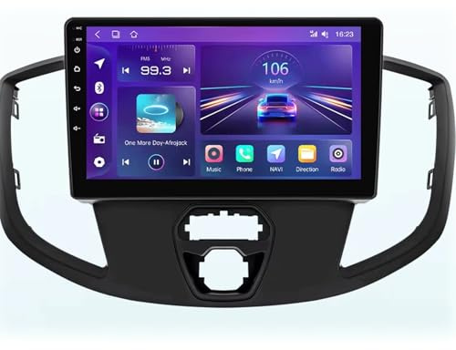 2 DIN Radio para Ford Transit 2015-2018 9 Inches Android 15 Android Auto FM Am Bluetooth USB para, 4 Core 2G+64G