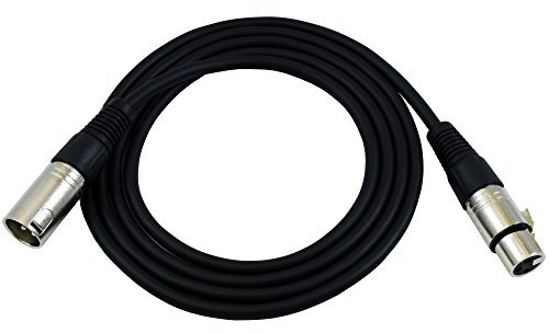 GLS Audio 6ft Patch Cable Cord - XLR Male To XLR Female Black Mic Cable - 6' Balanced Snake Cord - SINGLE