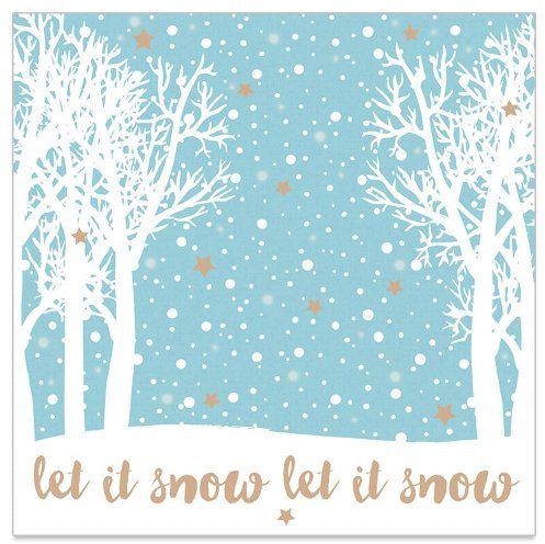 Servietten 'Let it snow' - hellblau (20 Stück) für Weihnachten, Hochzeiten und Feste