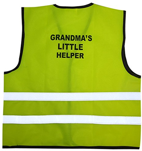 Kids High Visibility Hi Viz Safety Vest Top Hi Vis Baby Waistcoat Childrens Gift (Large (2-3 Years), Grandma's Little HEPLER)