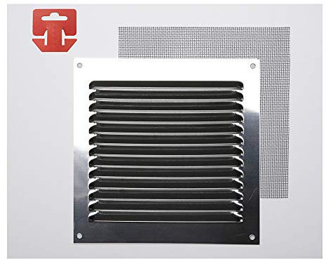 EDM Rejilla de ventilación Rejilla de Aire Rejilla de protección contra la Intemperie (15 x 15 cm Acero Inoxidable Rejilla de láminas