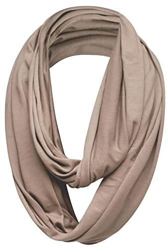 Unisex Jersey Circle Loop Infinity Plain Snood Schal Für Männer & Frauen, Tube Neck Warmer Soft 200g PREMIUM QUALITÄT 50% BAUMWOLLE Schals - 100% QUALITÄT GURANTEE (Beige)