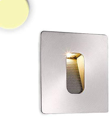 LED Wandeinbauleuchte eckig 3W Edelstahl warmweiss IP65