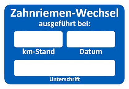 Zahnriemenwechsel Aufkleber 5 Stück – Zahnriemen Aufkleber beschreibbar, Service Zettel KFZ, Wartungsaufkleber, Service, Zahnriemen Kundendienst Werkstatt (5 Stück)