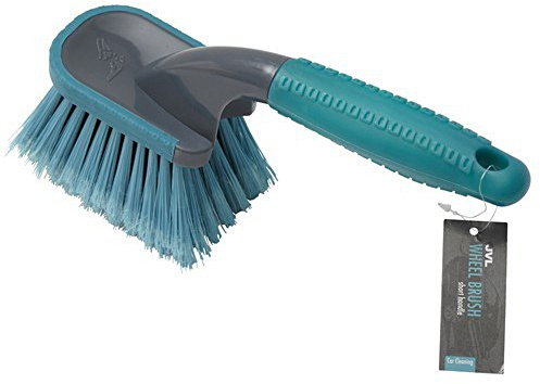 JVL Car Care Cleaning Range Wheel Brush, Short, Grey And Teal, Plastic And Rubber, Teal/Grey, 27 x 6.5 x 10 cm