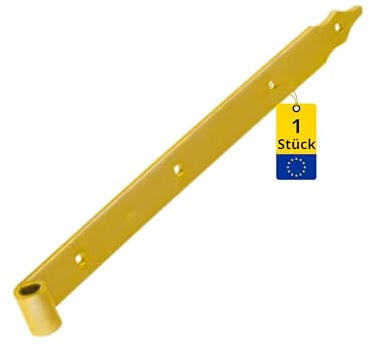 DMX - Ladenband - Torband Ladenbänder Scharnier Möbelscharniere Holzverbindung Torband Geflochtenes Türscharnier Werfgehänge Baubeschlag für Möbel, Tore, Türen, 1 Stück - ZP - Gelb, 500x40x5,0 mm
