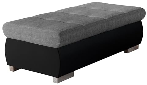 Mirjan24 Polsterhocker Sitzbank Orkan groß Hocker Sitzhocker Modern Pouf Fußbank Sitzmöbel 120x60 (Soft 011 + Lux 05)