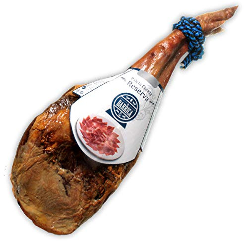 Serrano-Schinken Paleta Reserva Barrica | Vorderschinken aus Spanien | 12 Monate luftgetrocknet und schonend gereift | Aus der Schinkenmanufaktur Jamones España in Toledo | Stückgewicht 4,5kg