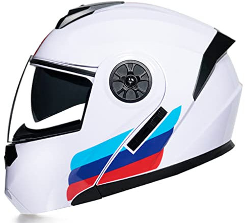 Casque de Moto Complet à Double visière modulaire Casques modulables Sun Shield Casques de Moto Mens modulables