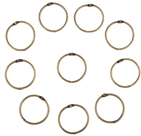 freneci 10 Stück Metall Papier Blinder Ringe DIY Reise Notebook Fotoalbum Scrapbooking - Bronze 4cm