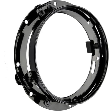 Regun Anneau Fixation Phare Rond Support, Support Phare LED 7 pouces, Support Phare LED de Voiture Rond pour JK 2007-2016 (noir)