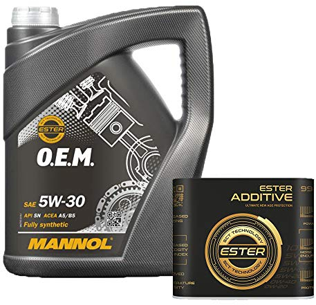 5 Liter, MANNOL 5W-30 O.E.M. 7707 A5 B5 WSS-M2C913-B/C/D inkl 9929 Motoröladditiv