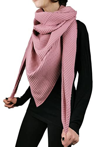 Dreieckstuch XXL verschiedene Farben Waffelpique (altrosa)