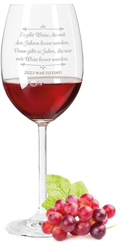 Leonardo XL Weinglas mit Gravur - Es gibt Weine, die mit den Jahren besser werden - Lustige Geschenke - Originelles Geburtstagsgeschenk für Männer & Frauen - Geeignet als Rotweingläser Weißweingläser