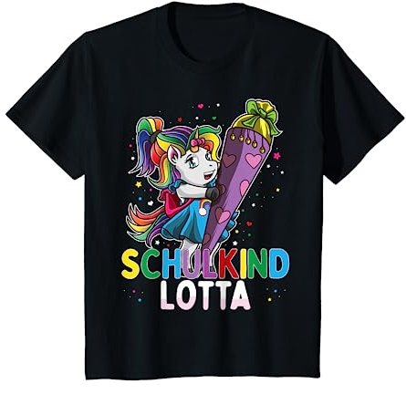Kinder Schulkind Einhorn Lotta Schultüte Einschulung Mädchen T-Shirt