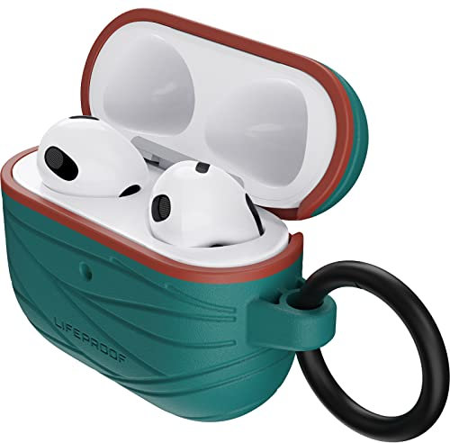 LifeProof Kopfhörer Hülle für AirPods 3. Gen 2021, stoßfeste, sturzsichere, dünne, kratz- und abriebfeste Schutzhülle für Apple Watch, inklusive Karabiner, nachhaltig hergestellt, Blaugrün