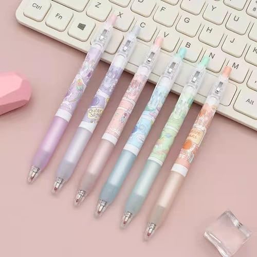 6 pièces Mignon Papeterie Fournitures Scolaires Kawaii stylos Mignon Gel stylos Mignon Stationnaire Kawaii Fournitures Scolaires Mignon Stylo Nice and Fashion
