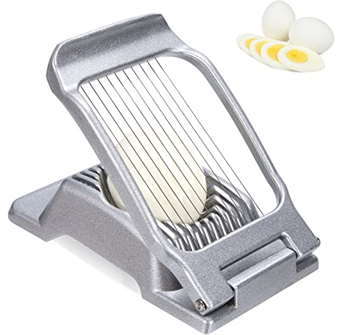 Eierschneider, Eierteiler aus Aluminium, Eierharfe Eieraufschläger mit Edelstahldrähte Erdbeerschneider Eischneidewerkzeug für Gekochten Eiern, Erdbeeren, Spülmaschinenfest
