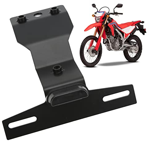 Pasamer Kennzeichenhalter Motorrad, Nummernschildhalter Motorrad Kennzeichenhalter Wartung Heavy Duty Black Iron Motorrad LED-Nummernschildhalter