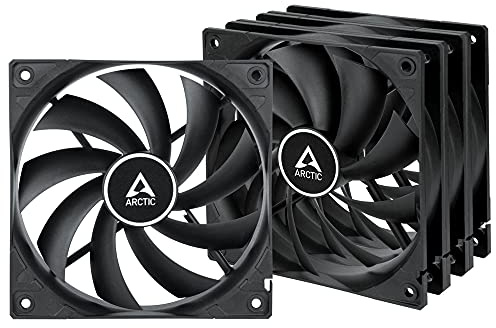 ARCTIC F12 PWM PST (5 Stück) - 120 mm PWM PST Gehäuselüfter, Case Fan mit PST-Anschluss (PWM Sharing Technology), Reguliert RPM synchron, 230-1350 U/min. - Schwarz
