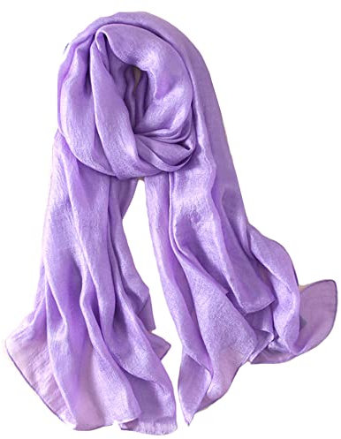 GFM® Sciarpa da sera con texture setosa, scialle avvolgente per matrimoni, damigelle d'onore, hijab (SLK2), Slk2-lijmn-lilla Viola, L