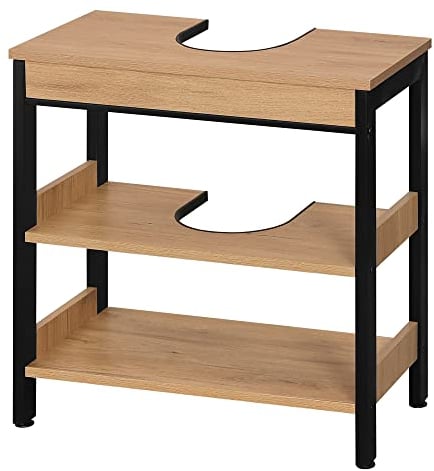 eSituro Waschbeckenunterschrank, Unterschrank Badschrank mit Siphonausschnitt Waschtischschrank Badzimmerschrank aus MDF 60 x 60 x 30 cm