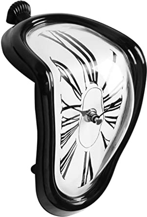 SARGE Wanduhr mit surreal ineinander verschlungenen Römerzahlen surreale surreale Wanduhr Salvador Dali Stil erstaunliches Geschenk für zu Hause