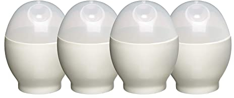 Jolliman Egg Shaped Quick Microwave Egg Boiler Cooker, Poacher Set of 4/6 Pieces (4)