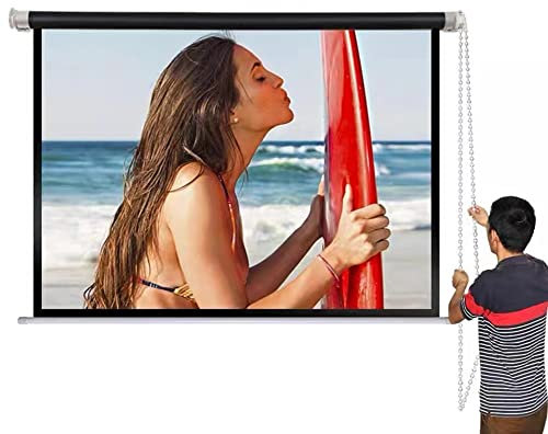 XFAK HD Wall Mount Ceiling Projection Screen Manual Roll Up Projector Screen Portable Movie Screen Outdoor Little Screen For Home Cinema Indoor Outdoor-60inch/16:9 (Size : 60inch-4:3)