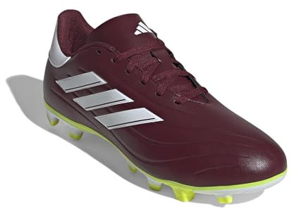 adidas Copa Pure Ii Club Flex Ground - Tacos de fútbol para hombre, color blanco roto, Rojo sombra/blanco/amarillo solar del equipo, 8.5 Women/7.5 Men