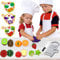 Koolbitz Pretend Play Food Fruit with Velcro Cutting Toys Set with Banana, Orange, Watermelon, Grapes, Apple, Kiwi, Star Fruit, Pretend Knife, Peeler Grater Toddler Kitchen Play Set Birthday Gift