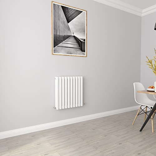 Radiadores ovalados blancos horizontales de doble diseño, radiador pequeño, 600 x 590 mm, radiadores de calefacción central
