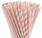 ALINK Lot de 100 pailles en papier, rose/or rose, 4 styles, sans plastique, pour fête de mariage, anniversaire, accessoires de fête