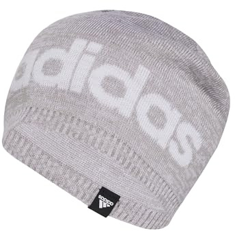 adidas Unisex Daily Light Beanie, Medium Grey Heather/White, L