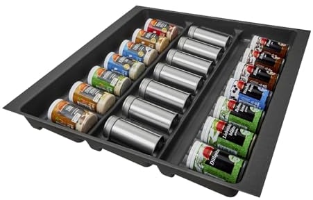 SO-BOX 2 Gewürzeinsatz Breite 50,9 cm, Tiefe 46,2 cm mit anthraziter Kanvas-Struktur für Schubladen bis Juli 2012 von NOBILIA mit einer Breite von 60 cm