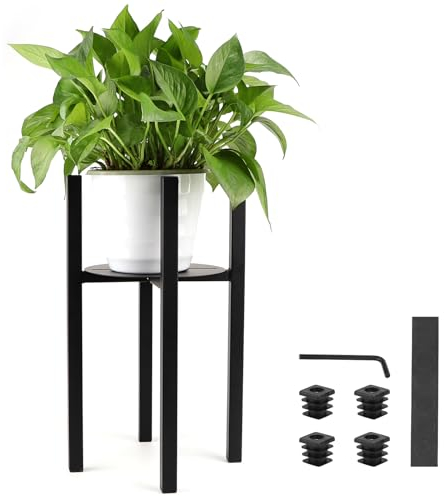 lalago Support pour plantes réglable, support pour fleurs, hauteur 41cm Support pour pots de fleurs en métal, tabouret pour fleurs, Tabouret pour plantes avec plateau de 24 à 36 cm de diamètre