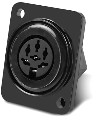 MEIRIYFA Connecteur MIDI DIN 6 broches femelle - Pour panneau de soudure - 2 trous - Type D - Connecteur DIN - Pour équipement audio vidéo, home cinéma (6 broches)