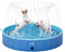 Pecute Paddling Pool for Pet with Sprinkler, Sturdy Foldable Dog Swimming Pool Bathtub, Anti Slip Pets Bathing Pool for Garden Great for Backyard Outdoor Travel - 160 * 30cm
