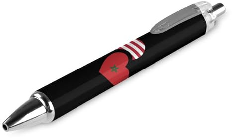 Novaj Stylo à bille rétractable à pointe fine de 0,5 mm pour une écriture lisse pour la maison et le bureau Motif drapeau du Maroc