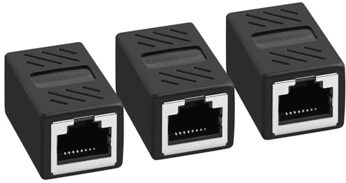 AXFEE RJ45 Kupplung Cat7, 3 Stück CAT6 Kupplung Verbinder, Lan Kupplung für Lan Kable, Lan Kabel Verlängerung, LAN Verbinder Netzwerkkabel, Ethernet Kabel Patchkabel für Cat 7 Cat6 Cat5 Cat5e