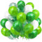 Luftballons Grün, 60 Stück Luftballons Grüne Weiß Helium, Grüner Ballon, Latexballons Grüne Weiss Konfetti Ballons für Hochzeit Geburstags Dinosaurier Party Deko