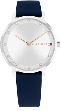 Tommy Hilfiger Montre À Mouvement Quartz Deux Aiguilles pour Femme avec Bracelet en Silicone Bleu - 1782732