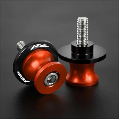 Sliders Ständer Motorrad Für YZF R6 YZF-R6 1999 2000 2001 2002 2003 2004 2005 2006 2007-2018 Motorrad M6 Schwinge Spulen Slider Arm Ständer Schrauben(Color:Orange)