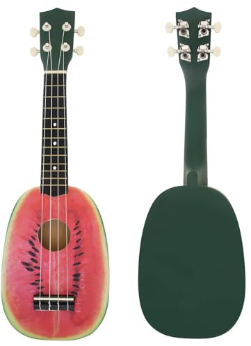 Ukulele 21-Zoll-Sopran-Ukulele Mit Wassermelonenmuster Und 12-Bünde-Ananas-Gitarrensaiten Mit Vier Saiten