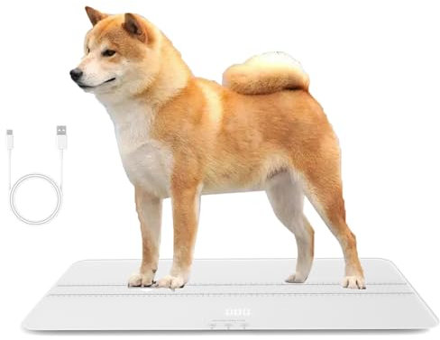 Digitale Haustierwaage für Hunde und Katzen, große Hundewaage, max. 220 Pfund, wiederaufladbare Version, 3 Wiegemodi Pfund, kg, st, Präzision 10 g, 27,16 x 12,99 Zoll