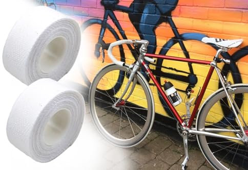 2X Fahrrad Lenkerband Textil Baumwolle 2 x 260cm Tressostar extra stark, selbstklebend Velox Roller MTB E-Bike, Gelb, Rot, Blau, Schwarz, Weiß (weiß)