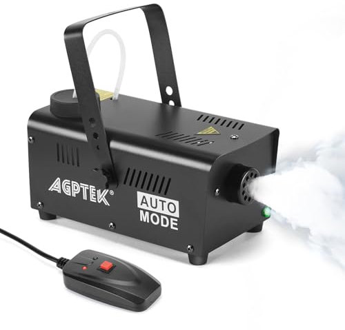 AGPTEK 500W Nebelmaschine, Nebelmaschine mit kabelgebundener Steuerung & automatischer Sprühfunktion, ideal für Halloween, Weihnachten, Hochzeit, Partys, DJ Performance & Bühnenshow