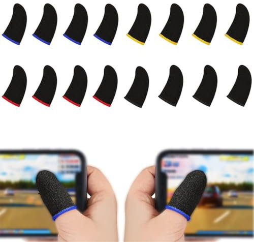 JEYORZY 16x Finger- und Daumenhülsen für Gaming & Mobile - Optimale Fingerabdeckung und Fingerschutz für Touchscreens