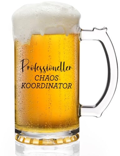 Joymaking Bierglas Geschenke für Chef Manager, Chaos Coordinator Glas, Lustiges Geschenk für Boss, Chefin Chef Geschenk Weihnachten Geburtstag, Kollegen Geschenke für Männer Frauen, Chef Biermug 0,5L